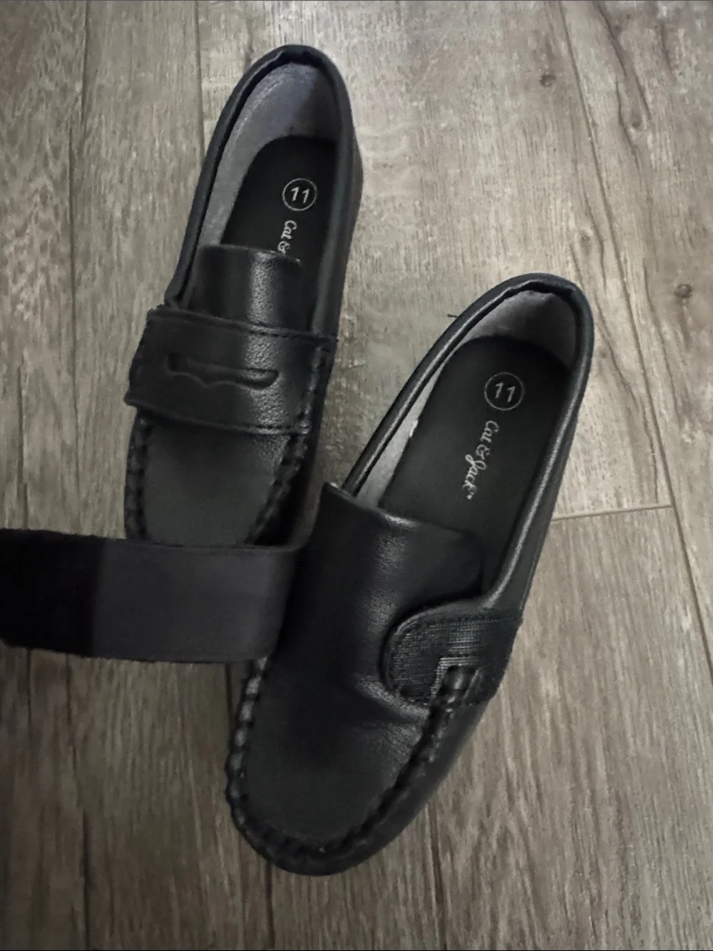 Cat & Jack Black Kids Slip-On Moccasin Loafers